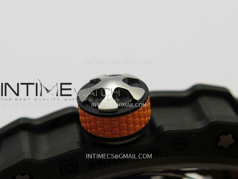 RM67-02 McLaren Black NTPT Umi Office 1:1 Edition Orange Skeleton Dial On Orange Nylon Strap CRMA7 Clone V2