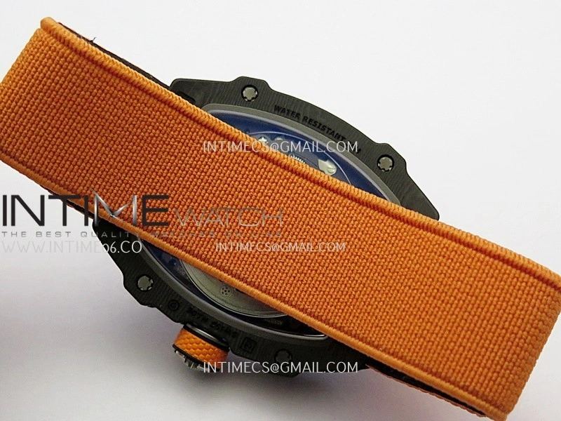RM67-02 McLaren Black NTPT Umi Office 1:1 Edition Orange Skeleton Dial On Orange Nylon Strap CRMA7 Clone V2