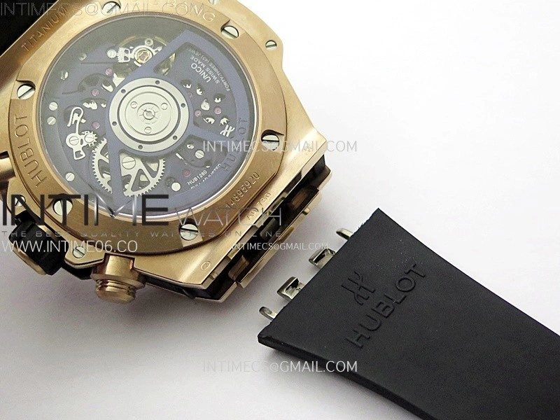 Hublot Big Bang Unico 42mm RG BBF 1:1 Best Edition Blue Skeleton Dial on Blue Rubber Strap A1280