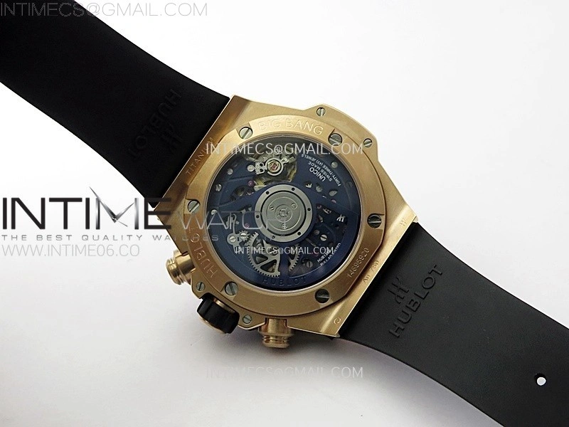 Hublot Big Bang Unico 42mm RG BBF 1:1 Best Edition Blue Skeleton Dial on Blue Rubber Strap A1280