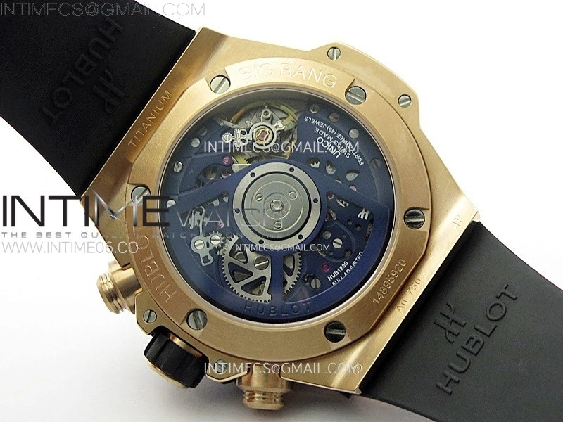 Hublot Big Bang Unico 42mm RG BBF 1:1 Best Edition Blue Skeleton Dial on Blue Rubber Strap A1280