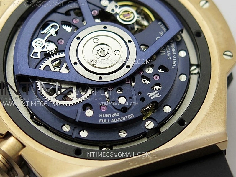 Hublot Big Bang Unico 42mm RG BBF 1:1 Best Edition Blue Skeleton Dial on Blue Rubber Strap A1280