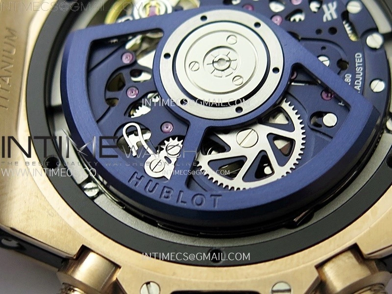 Hublot Big Bang Unico 42mm RG BBF 1:1 Best Edition Blue Skeleton Dial on Blue Rubber Strap A1280