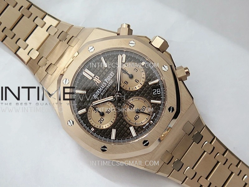 Royal Oak Chrono 26240OR RG V2 APSF 1:1 Best Edition Brown Dial RG Subdial On RG Bracelet SA4401 Super Clone