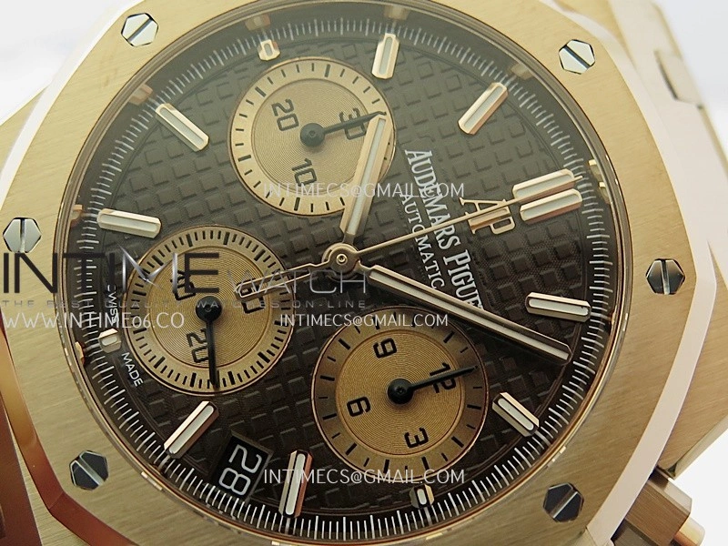 Royal Oak Chrono 26240OR RG V2 APSF 1:1 Best Edition Brown Dial RG Subdial On RG Bracelet SA4401 Super Clone