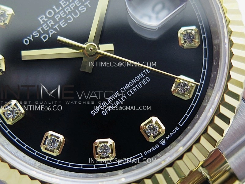 DateJust 36mm 126233 SS YG V2 QF 1:1 Best Edition Black Dial Diamond Marker On SS YG Jubilee Bracelet SH3235