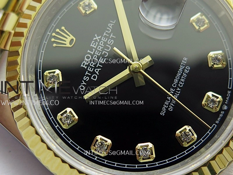DateJust 36mm 126233 SS YG V2 QF 1:1 Best Edition Black Dial Diamond Marker On SS YG Jubilee Bracelet SH3235
