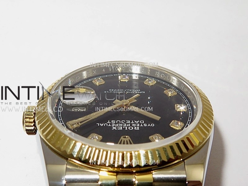 DateJust 36mm 126233 SS YG V2 QF 1:1 Best Edition Black Dial Diamond Marker On SS YG Jubilee Bracelet SH3235