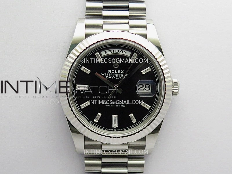 Day Date 228239 40mm Gain Weight V2 VSF 1:1 Best Edition Black Dial T Diamond Marker On President Bracelet DD3255