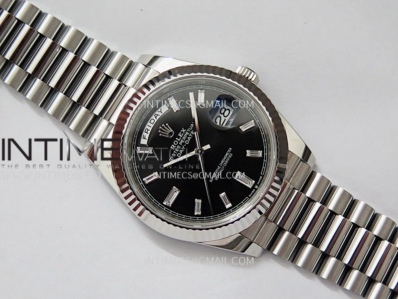 Day Date 228239 40mm Gain Weight V2 VSF 1:1 Best Edition Black Dial T Diamond Marker On President Bracelet DD3255