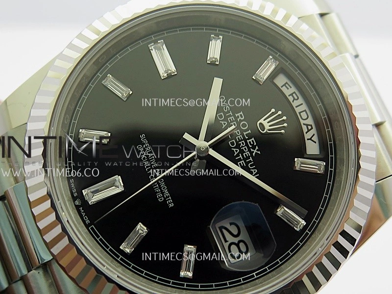 Day Date 228239 40mm Gain Weight V2 VSF 1:1 Best Edition Black Dial T Diamond Marker On President Bracelet DD3255