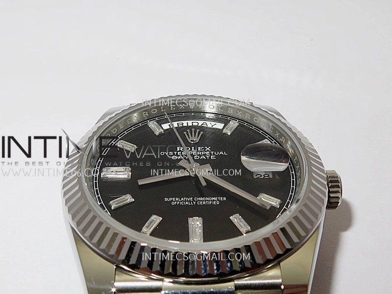 Day Date 228239 40mm Gain Weight V2 VSF 1:1 Best Edition Black Dial T Diamond Marker On President Bracelet DD3255