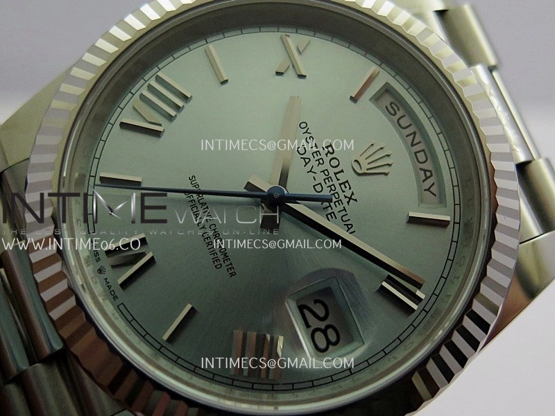 Day Date 228239 40mm Gain Weight V2 VSF 1:1 Best Edition Ice Blue Dial Roman Markers On President Bracelet DD3255