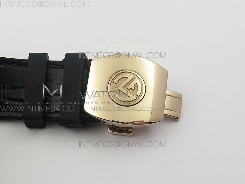 Vanguard V45 RG Full Diamonds Black Textured Diamonds Markers on Black Gummy Strap A2813