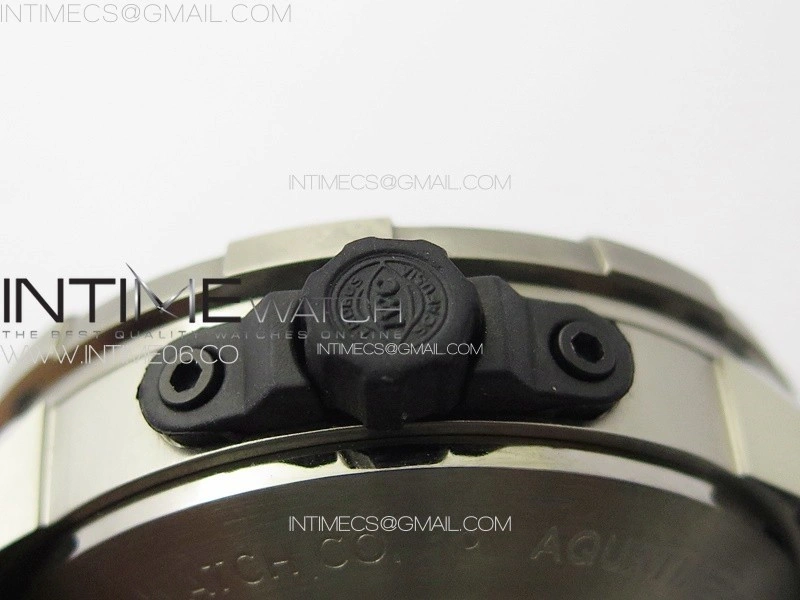Aquatimer IW358002 SS V6S 1:1 Best Edition Black Dial White Sticks Markers on Black Rubber Strap A2824