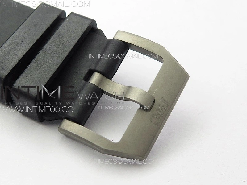 Aquatimer IW358002 SS V6S 1:1 Best Edition Black Dial White Sticks Markers on Black Rubber Strap A2824