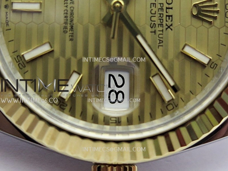 DateJust 41 126333 904L SS YG VF 1:1 Best Edition Gold Fluted Dial Stick Marker On SS YG Oyster Bracelet DD3235