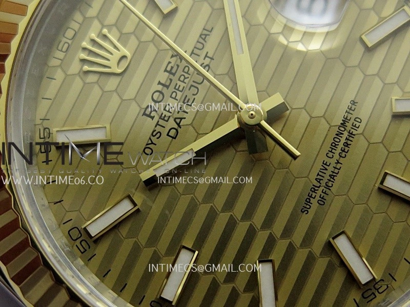 DateJust 41 126333 904L SS YG VF 1:1 Best Edition Gold Fluted Dial Stick Marker On SS YG Oyster Bracelet DD3235
