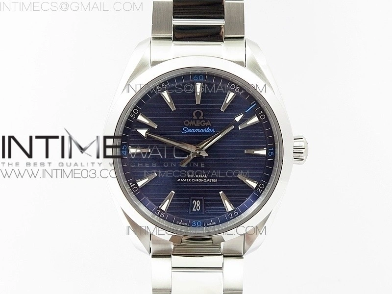 Aqua Terra 150M Master Chronometers VSF 1:1 Best Edition Deep Blue Dial Silver Hand on SS Bracelet A8900 Super Clone