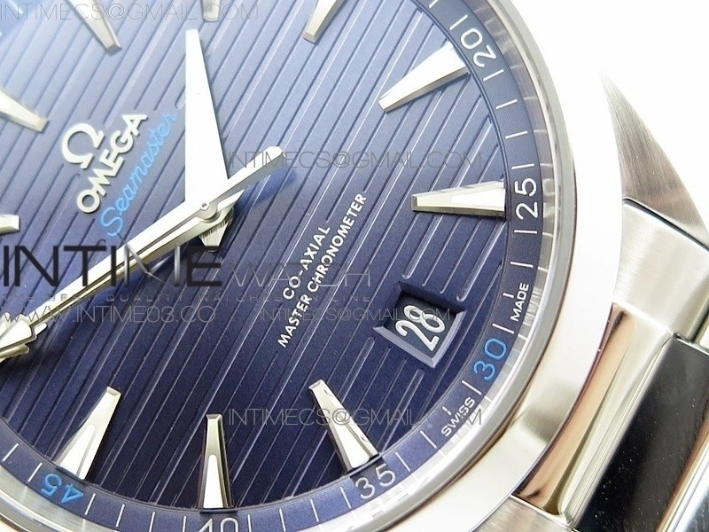 Aqua Terra 150M Master Chronometers VSF 1:1 Best Edition Deep Blue Dial Silver Hand on SS Bracelet A8900 Super Clone