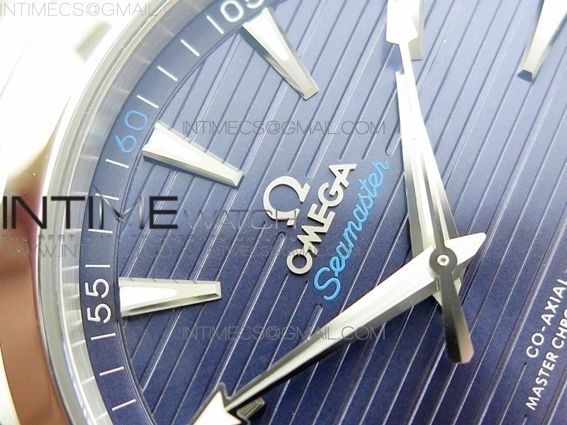 Aqua Terra 150M Master Chronometers VSF 1:1 Best Edition Deep Blue Dial Silver Hand on SS Bracelet A8900 Super Clone