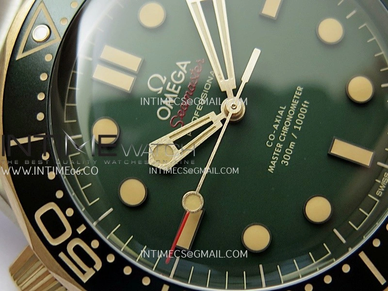Seamaster 300M Diver Titanium Bronze Gold VSF 1:1 Best Edition Green Dial on Titanium Mesh Bracelet Asian Super Clone 8806