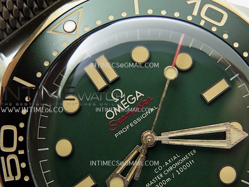 Seamaster 300M Diver Titanium Bronze Gold VSF 1:1 Best Edition Green Dial on Titanium Mesh Bracelet Asian Super Clone 8806