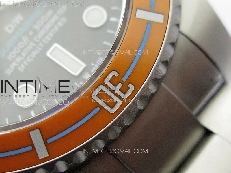 Submariner DIW Sandblasted VSF 1:1 Best Edition Orange Ceramic Bezel Orange Black Dial on SS Bracelet VS3135