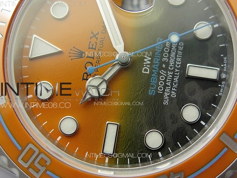 Submariner DIW Sandblasted VSF 1:1 Best Edition Orange Ceramic Bezel Orange Black Dial on SS Bracelet VS3135