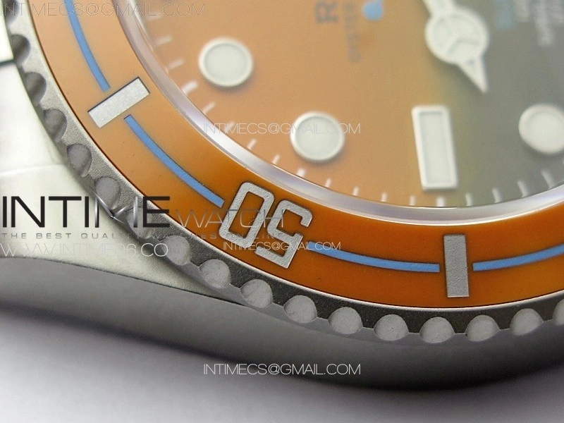 Submariner DIW Sandblasted VSF 1:1 Best Edition Orange Ceramic Bezel Orange Black Dial on SS Bracelet VS3135