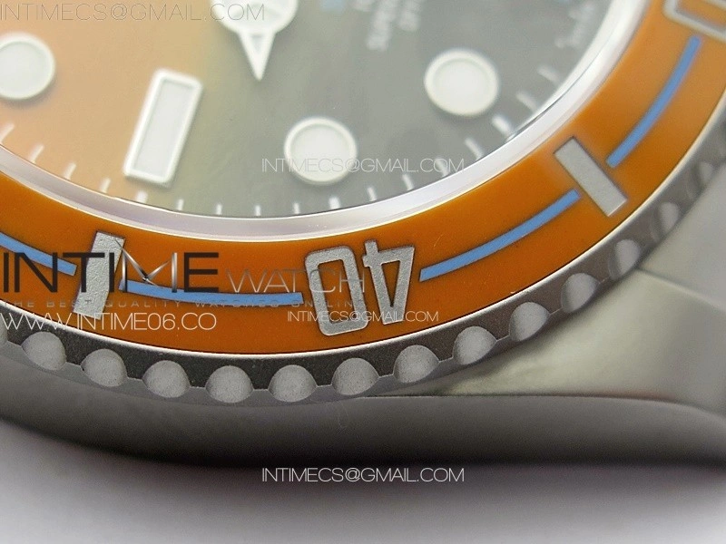 Submariner DIW Sandblasted VSF 1:1 Best Edition Orange Ceramic Bezel Orange Black Dial on SS Bracelet VS3135