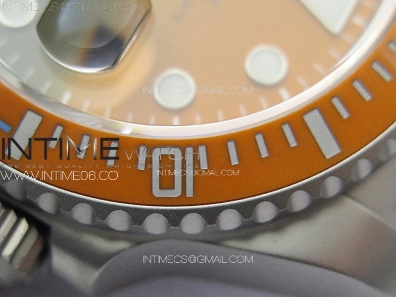 Submariner DIW Sandblasted VSF 1:1 Best Edition Orange Ceramic Bezel Orange Black Dial on SS Bracelet VS3135