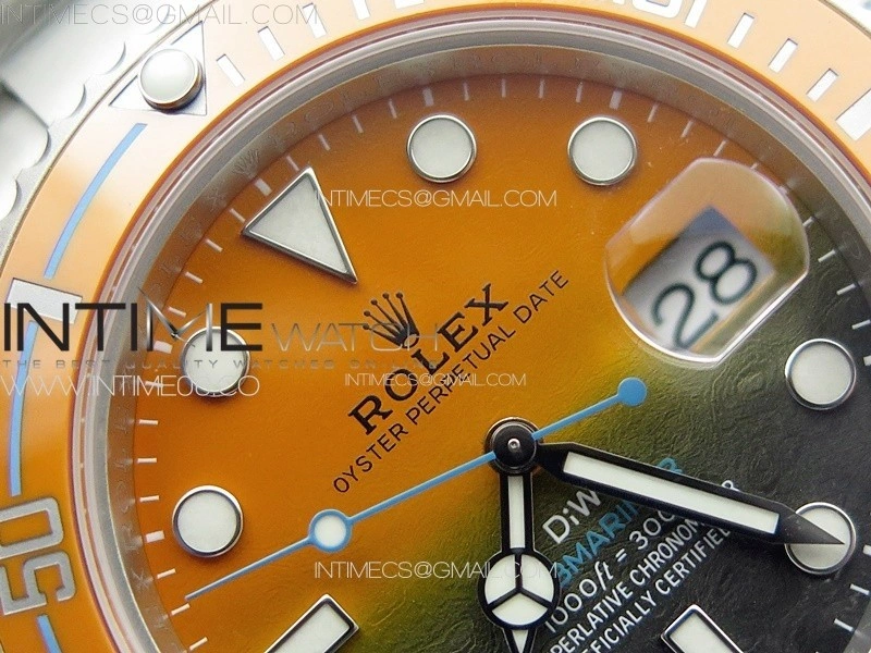 Submariner DIW Sandblasted VSF 1:1 Best Edition Orange Ceramic Bezel Orange Black Dial on SS Bracelet VS3135