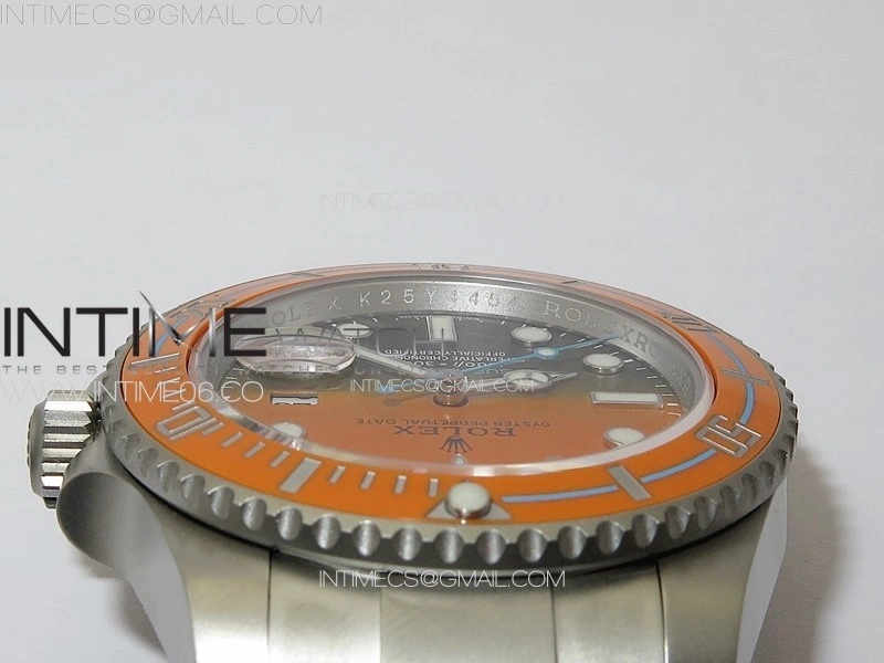 Submariner DIW Sandblasted VSF 1:1 Best Edition Orange Ceramic Bezel Orange Black Dial on SS Bracelet VS3135