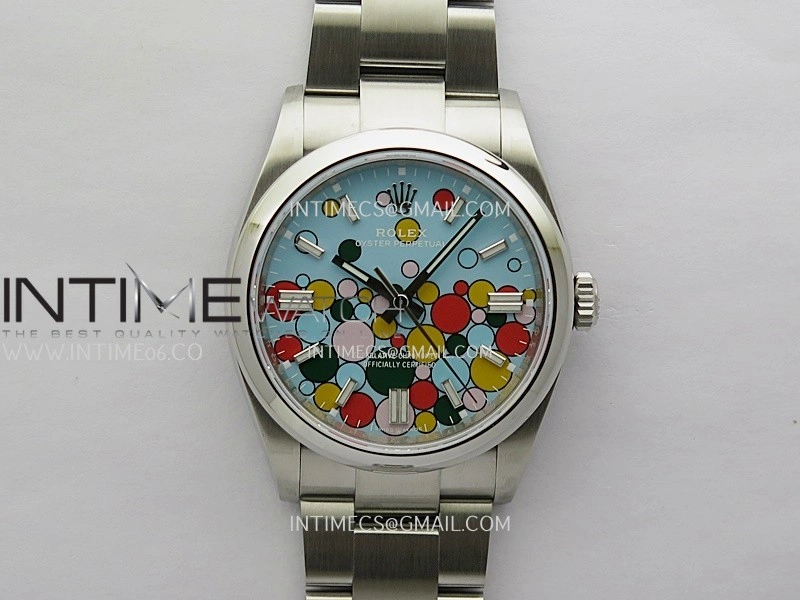 Oyster Perpetual 36mm 126000 904L VSF 1:1 Best Edition Turquoise Blue Celebration Motif Dial On SS Bracelet VS3230