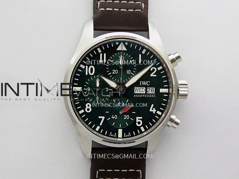 Pilot Watch IW388103 SS APSF 1:1 Best Edition Green Dial On Brown Leather Strap A69385