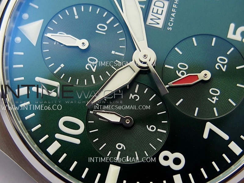 Pilot Watch IW388103 SS APSF 1:1 Best Edition Green Dial On Brown Leather Strap A69385