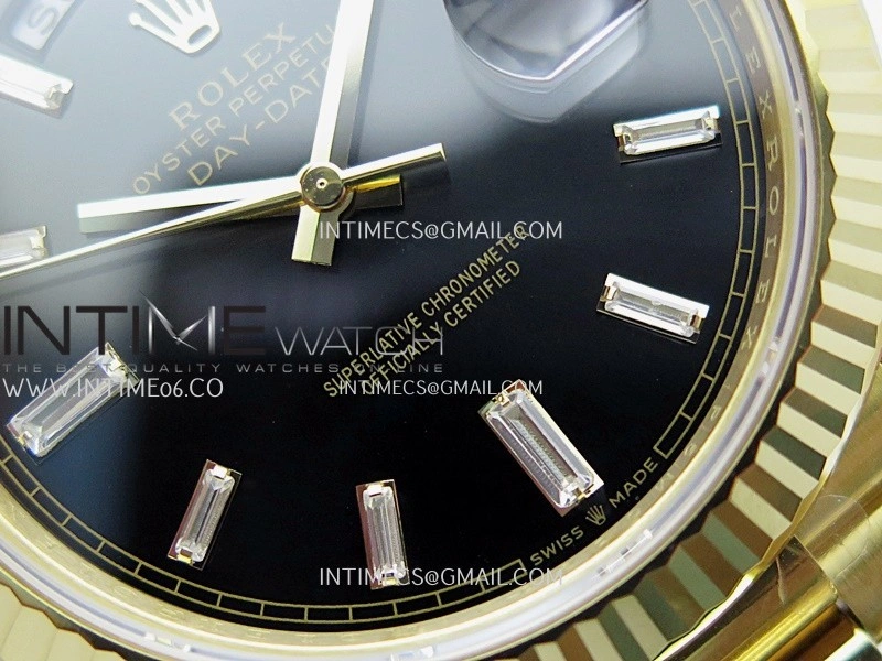 Day Date 40 YG 228238 THBF 1:1 Gain Weight Best Edition Black Dial T Diamond Marker on President Bracelet VR3255 V3