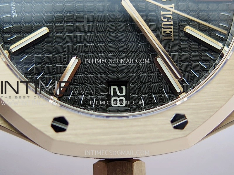 Royal Oak 41mm 15510 Gain Weight DDF 1:1 Best Edition Black Dial On Black Leather Strap Super Clone DD4302