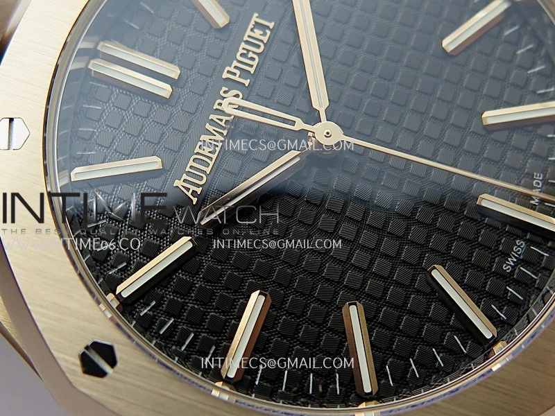 Royal Oak 41mm 15510 Gain Weight DDF 1:1 Best Edition Black Dial On Black Leather Strap Super Clone DD4302