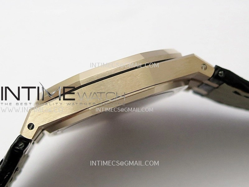 Royal Oak 41mm 15510 Gain Weight DDF 1:1 Best Edition Black Dial On Black Leather Strap Super Clone DD4302