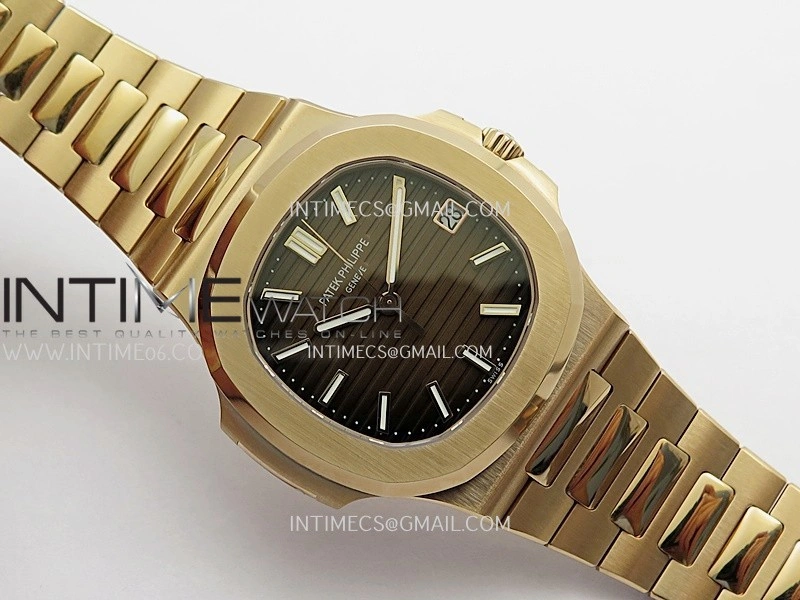 Nautilus 5711 Gain Weight DDF 1:1 Best Edition Brown Textured Dial On RG Bracelet Super Clone DD324