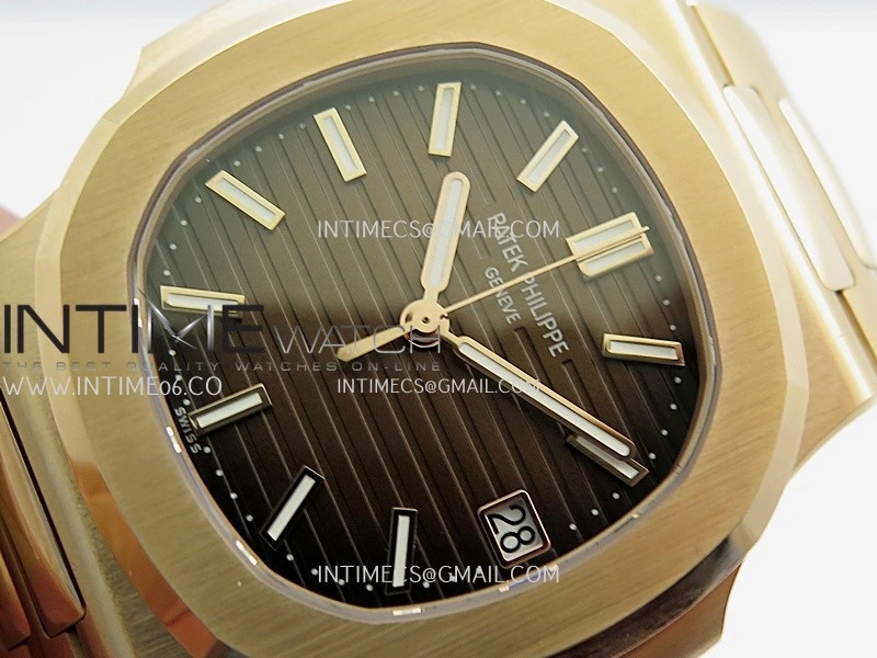 Nautilus 5711 Gain Weight DDF 1:1 Best Edition Brown Textured Dial On RG Bracelet Super Clone DD324