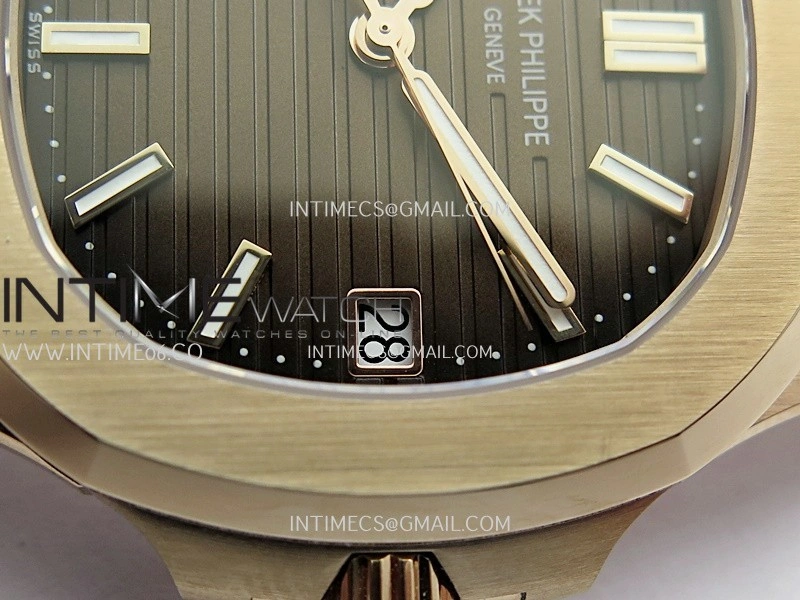 Nautilus 5711 Gain Weight DDF 1:1 Best Edition Brown Textured Dial On RG Bracelet Super Clone DD324
