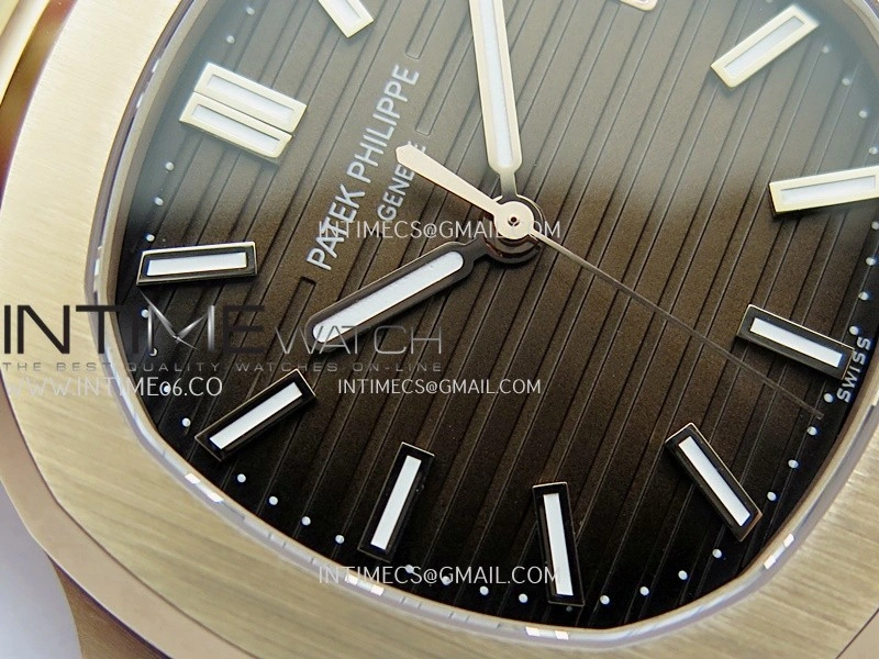 Nautilus 5711 Gain Weight DDF 1:1 Best Edition Brown Textured Dial On RG Bracelet Super Clone DD324