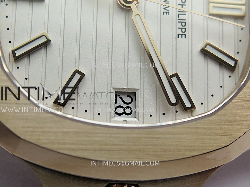 Nautilus 5711 Gain Weight DDF 1:1 Best Edition White Textured Dial On RG Bracelet Super Clone DD324
