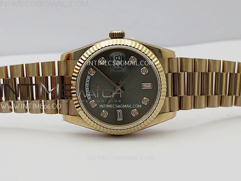 Day Date 128235 Gain Weight RG QF 1:1 Best Edition Gray Dial Diamond Markers on RG President Bracelet