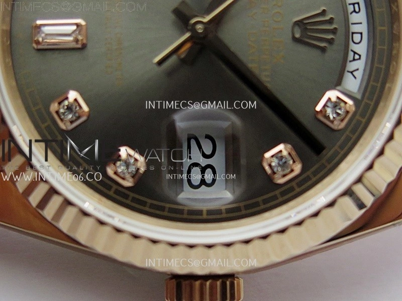 Day Date 128235 Gain Weight RG QF 1:1 Best Edition Gray Dial Diamond Markers on RG President Bracelet