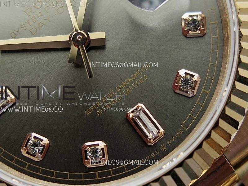Day Date 128235 Gain Weight RG QF 1:1 Best Edition Gray Dial Diamond Markers on RG President Bracelet