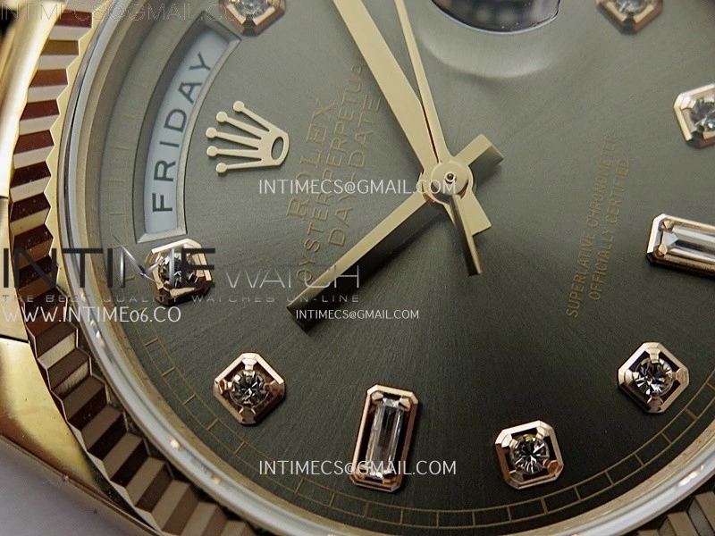 Day Date 128235 Gain Weight RG QF 1:1 Best Edition Gray Dial Diamond Markers on RG President Bracelet